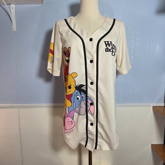 Disney Winnie the Pooh Hunny 66 Large Button up Shortsleeve Jersey - Picture 1 of 10